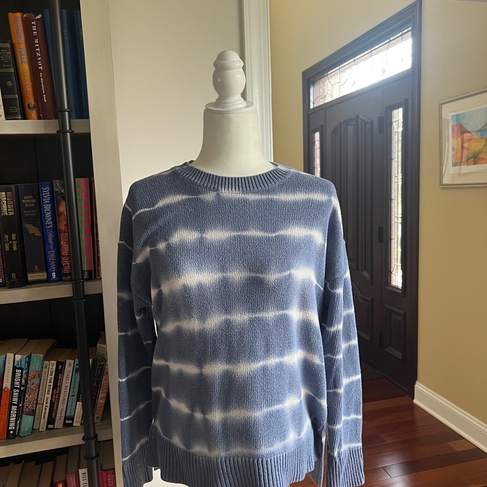 Blue and White Striped Sweater